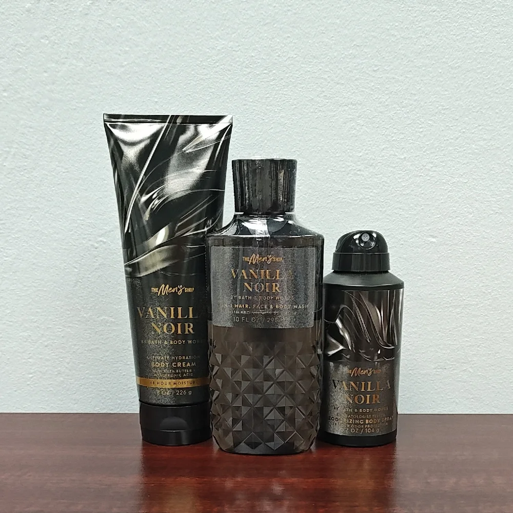 Bath & Body Works Men's VANILLA NOIR 3 Piece Bundle Set